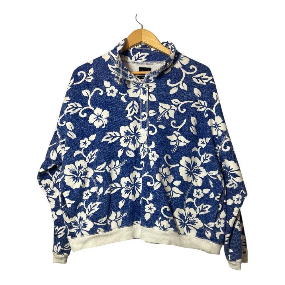 Out from Under Urban Outfitters Hawaiian Sweatshirt Oversized Size Small Blue